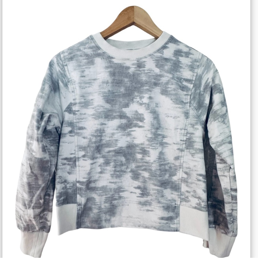 Athleta Farallon Women's Crew Neck Sweater, White/Grey, Size XXS